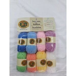 Lion Brand Bonbons Yarn Pastels 8 Pack 100% Acrylic Mini Skeins 601-620 NEW